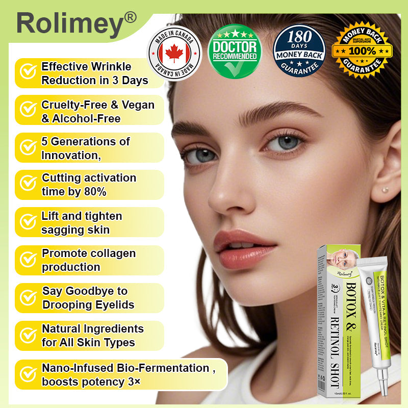 🍁👨‍⚕️Made and shipped from Canada 💫Rolimey® Botox & Vita-A Retinol Shot Wrinkle-Lift Tightening cream - Last Day Promotion 70% OFF