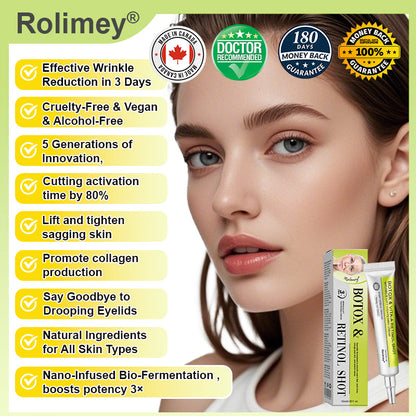 🍁👨‍⚕️Made and shipped from Canada 💫Rolimey® Botox & Vita-A Retinol Shot Wrinkle-Lift Tightening cream - Last Day Promotion 70% OFF